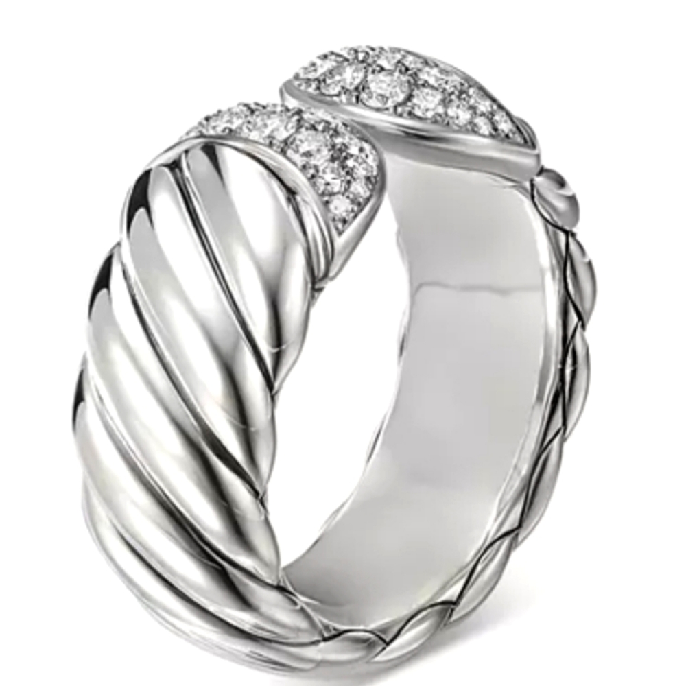 David Yurman cable ring with diamonds